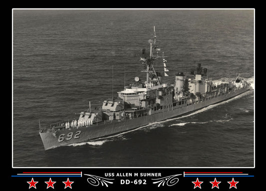 USS Allen M Sumner DD-692 Canvas Photo Print