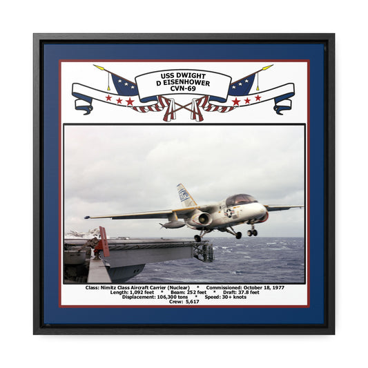 USS Dwight D Eisenhower CVN-69 Navy Floating Frame Photo Front View