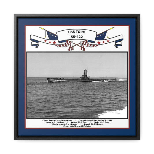 USS Toro SS-422 Navy Floating Frame Photo Front View
