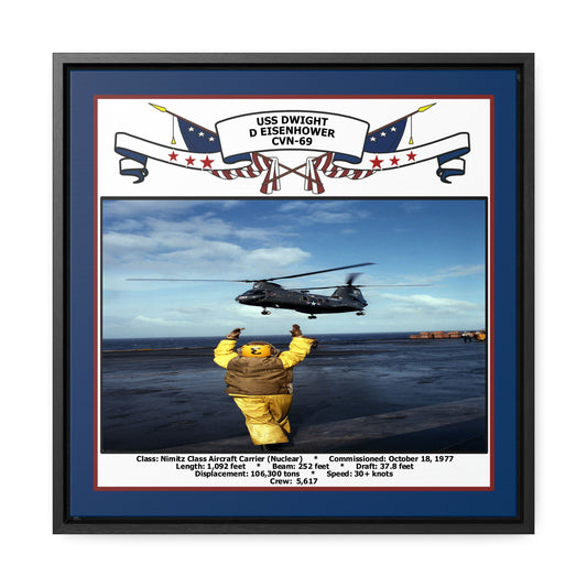 USS Dwight D Eisenhower CVN-69 Navy Floating Frame Photo Front View