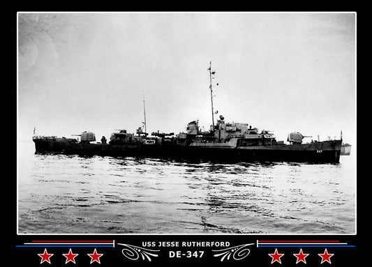 USS Jesse Rutherford DE-347 Canvas Photo Print