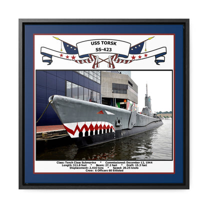 USS Torsk SS-423 Navy Floating Frame Photo Front View