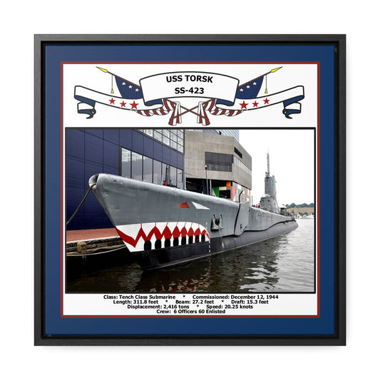 USS Torsk SS-423 Navy Floating Frame Photo Front View
