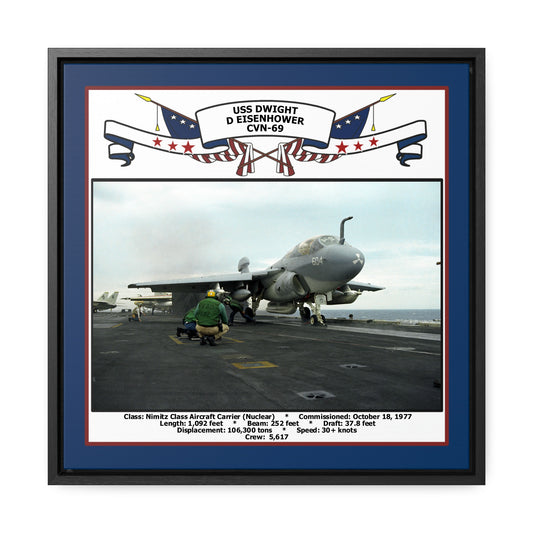 USS Dwight D Eisenhower CVN-69 Navy Floating Frame Photo Front View
