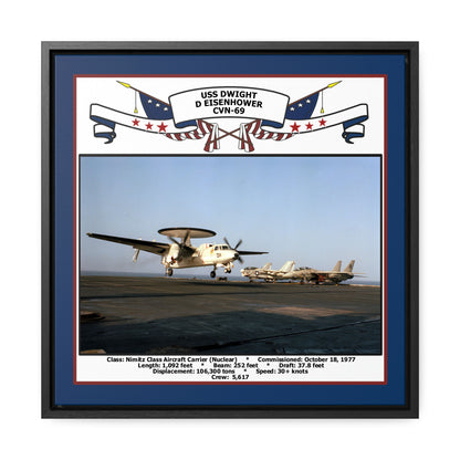 USS Dwight D Eisenhower CVN-69 Navy Floating Frame Photo Front View