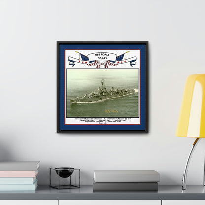 USS Moale DD-693 Navy Floating Frame Photo Desk View