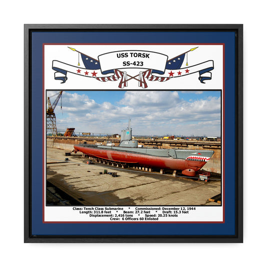 USS Torsk SS-423 Navy Floating Frame Photo Front View