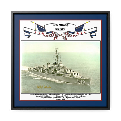 USS Moale DD-693 Navy Floating Frame Photo Front View