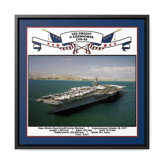USS Dwight D Eisenhower CVN-69 Navy Floating Frame Photo Front View