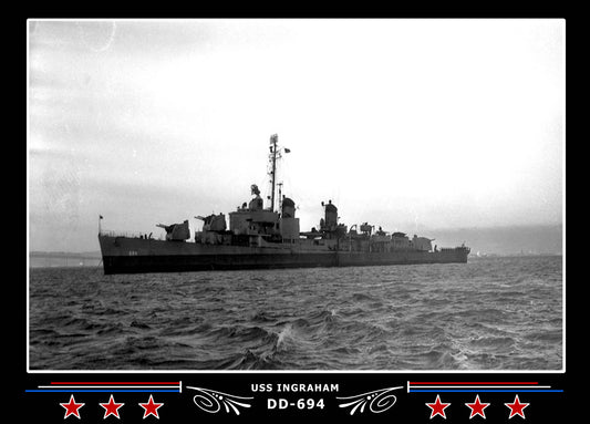 USS Ingraham DD-694 Canvas Photo Print