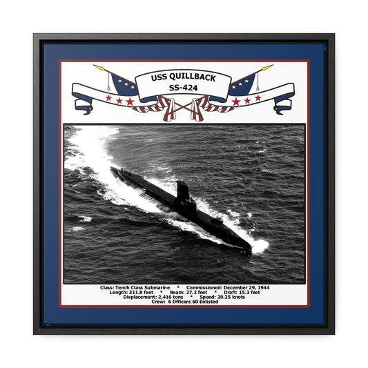 USS Quillback SS-424 Navy Floating Frame Photo Front View