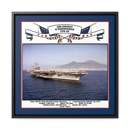 USS Dwight D Eisenhower CVN-69 Navy Floating Frame Photo Front View