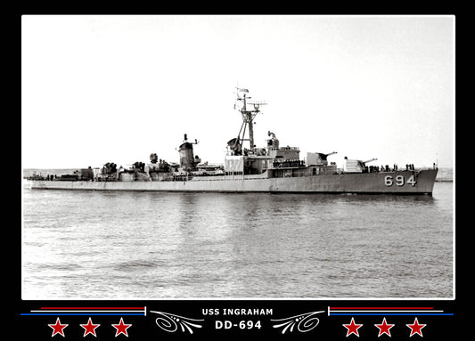 USS Ingraham DD-694 Canvas Photo Print