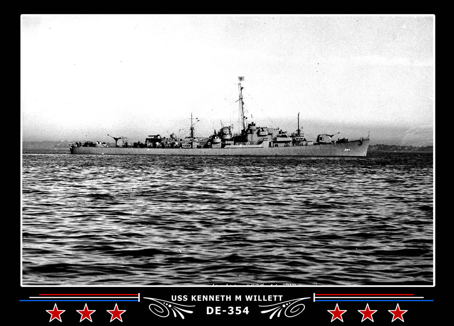 USS Kenneth M Willett DE-354 Canvas Photo Print