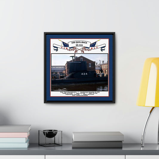 USS Quillback SS-424 Navy Floating Frame Photo Desk View