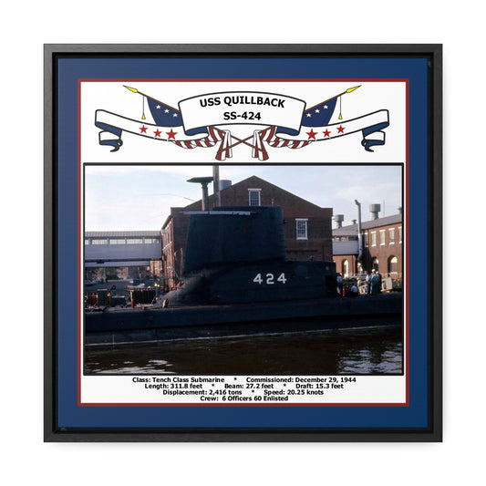 USS Quillback SS-424 Navy Floating Frame Photo Front View
