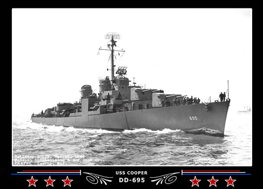 USS Cooper DD-695 Canvas Photo Print