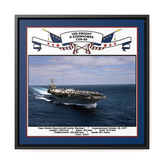 USS Dwight D Eisenhower CVN-69 Navy Floating Frame Photo Front View