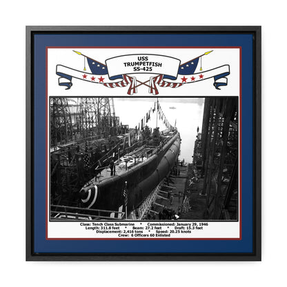 USS Trumpetfish SS-425 Navy Floating Frame Photo Front View