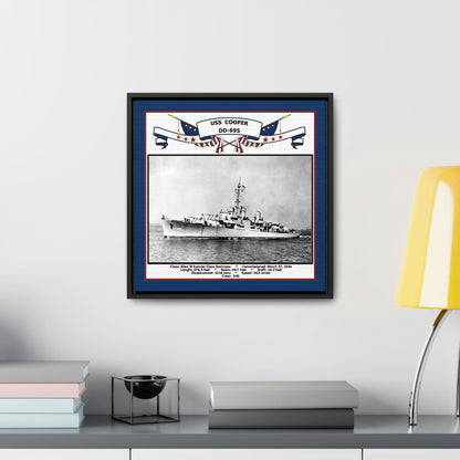 USS Cooper DD-695 Navy Floating Frame Photo Desk View