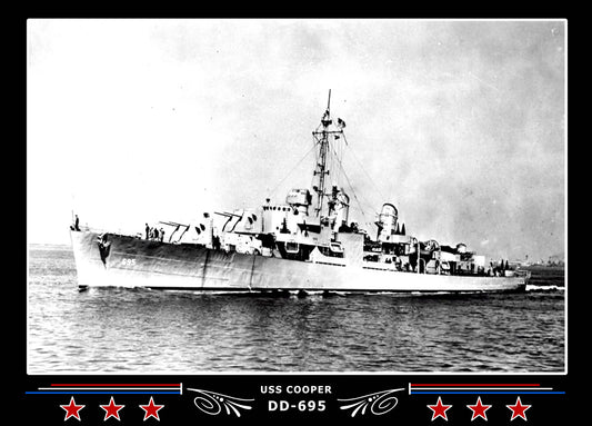 USS Cooper DD-695 Canvas Photo Print