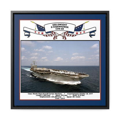USS Dwight D Eisenhower CVN-69 Navy Floating Frame Photo Front View