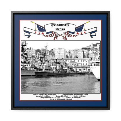 USS Corsair SS-435 Navy Floating Frame Photo Front View