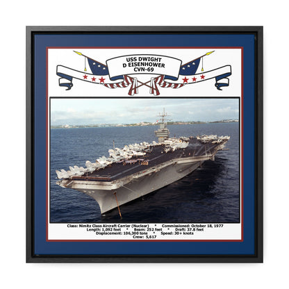 USS Dwight D Eisenhower CVN-69 Navy Floating Frame Photo Front View