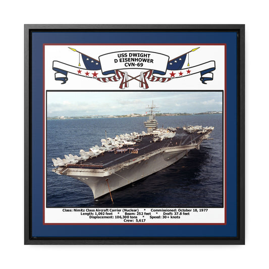 USS Dwight D Eisenhower CVN-69 Navy Floating Frame Photo Front View