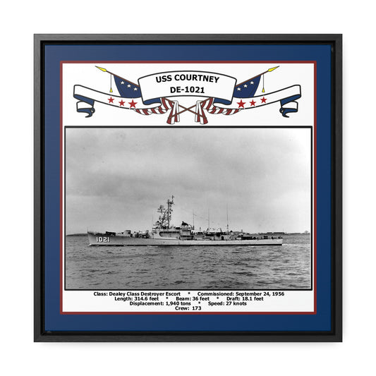 USS Courtney DE-1021 Navy Floating Frame Photo Front View