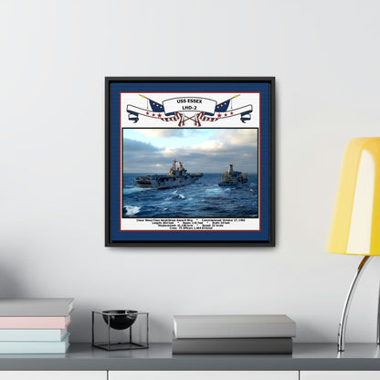 USS Essex LHD-2 Navy Floating Frame Photo Desk View