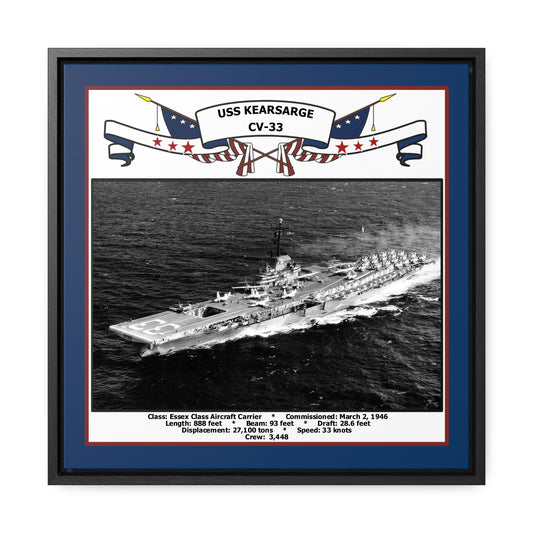 USS Kearsarge CV-33 Navy Floating Frame Photo Front View