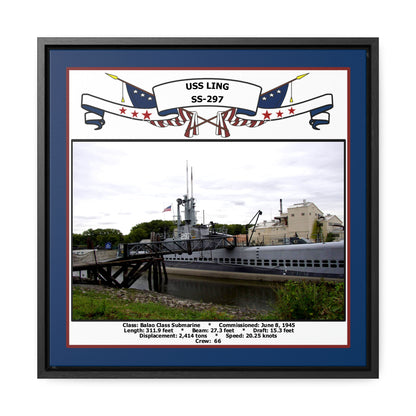 USS Ling SS-297 Navy Floating Frame Photo Front View
