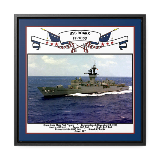 USS Roark FF-1053 Navy Floating Frame Photo Front View