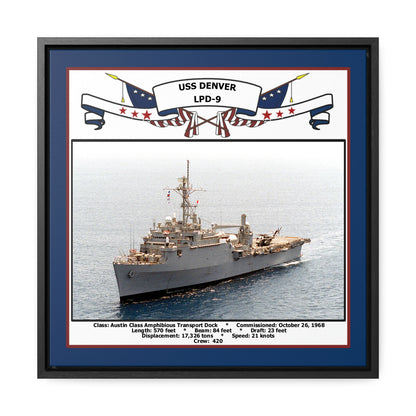 USS Denver LPD-9 Navy Floating Frame Photo Front View