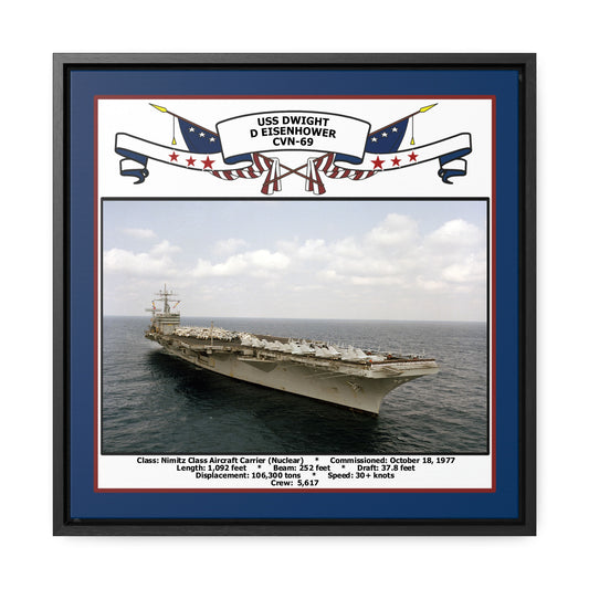 USS Dwight D Eisenhower CVN-69 Navy Floating Frame Photo Front View