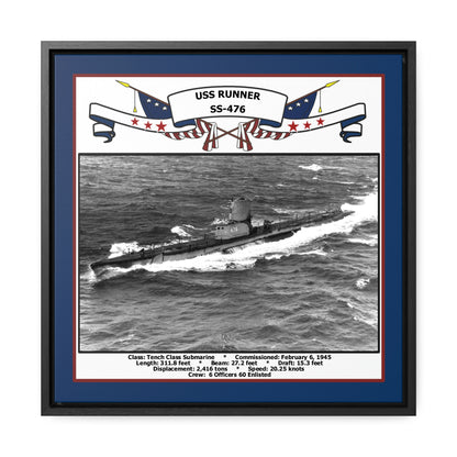 USS Runner SS-476 Navy Floating Frame Photo Front View