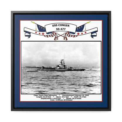 USS Conger SS-477 Navy Floating Frame Photo Front View