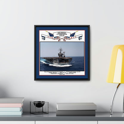 USS Dwight D Eisenhower CVN-69 Navy Floating Frame Photo Desk View