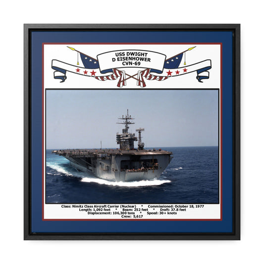 USS Dwight D Eisenhower CVN-69 Navy Floating Frame Photo Front View