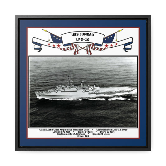 USS Juneau LPD-10 Navy Floating Frame Photo Front View