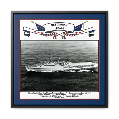 USS Juneau LPD-10 Navy Floating Frame Photo Front View