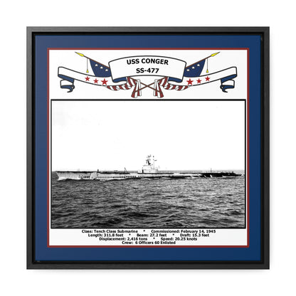 USS Conger SS-477 Navy Floating Frame Photo Front View