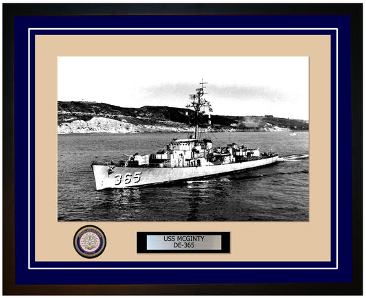 USS Mcginty DE-365 Framed Navy Ship Photo Blue