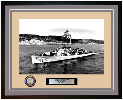 USS Mcginty DE-365 Framed Navy Ship Photo Grey