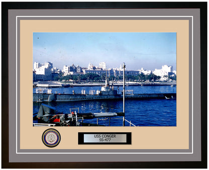 USS Conger SS-477 Framed Navy Ship Photo Grey