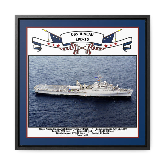 USS Juneau LPD-10 Navy Floating Frame Photo Front View
