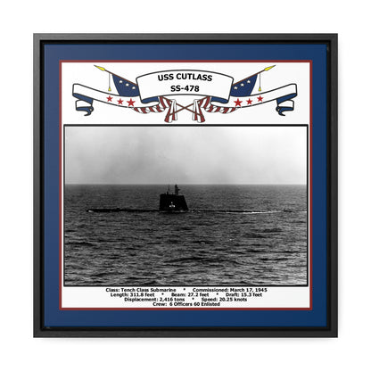 USS Cutlass SS-478 Navy Floating Frame Photo Front View