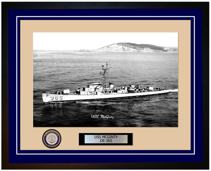 USS Mcginty DE-365 Framed Navy Ship Photo Blue