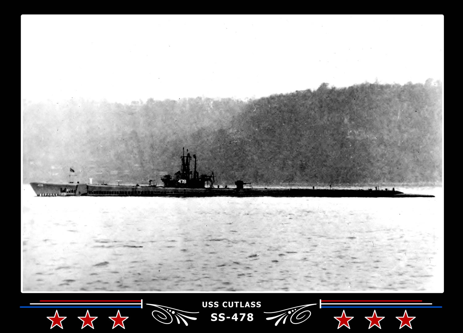 USS Cutlass SS-478 Canvas Photo Print